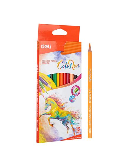 Creioane colorate 12 culori/set, ColoRun DELI-[2]