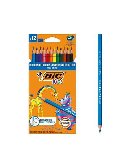 Creioane colorate, 12 culori/set, Kids Evolutions BIC-[2]