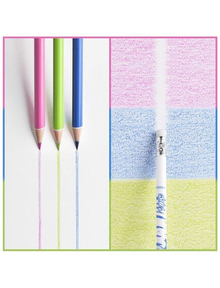 Creioane colorate cu radiera, 12 culori/set, Evolutions Illusion BIC-[3]