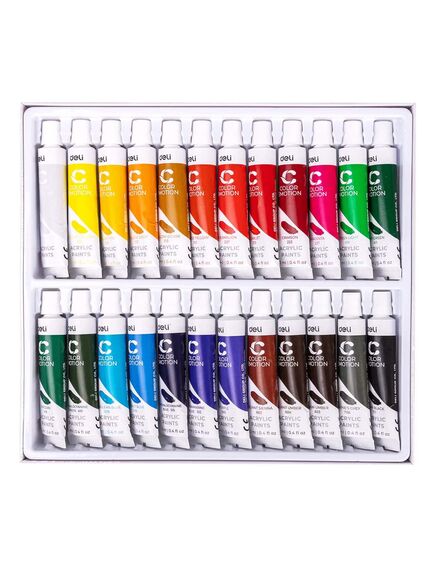 Culori acrilice 24 tuburi/set, DELI Color-[2]