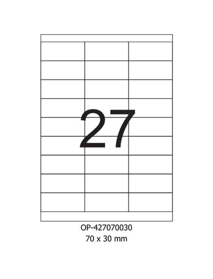 Etichete autoadezive albe, 27/A4, 70x30mm, 100 coli/top, OPTIMA-[2]