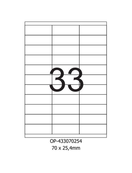 Etichete autoadezive albe, 33/A4, 70x25.4mm, 100 coli/top, OPTIMA-[2]