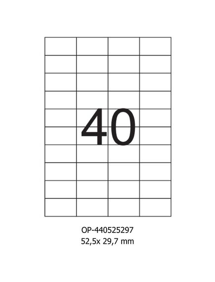 Etichete autoadezive albe, 40/A4, 52.5x29.7mm, 100 coli/top, OPTIMA-[2]