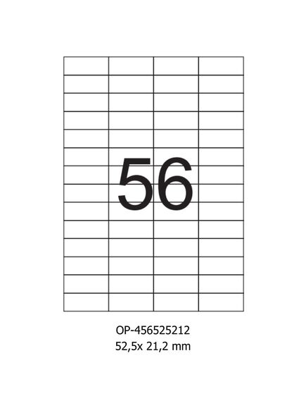 Etichete autoadezive albe, 56/A4, 52.5x21.2mm, 100 coli/top, OPTIMA-[2]