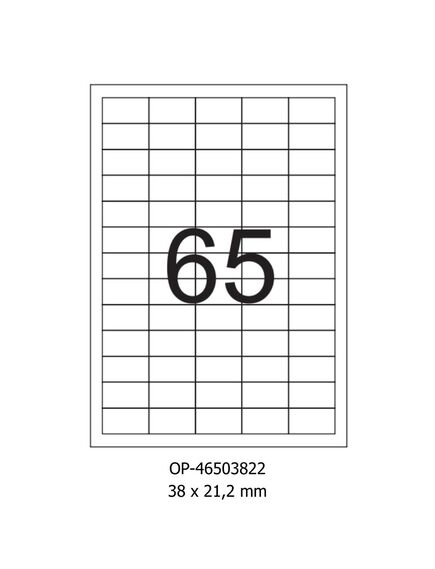 Etichete autoadezive albe, 65/A4, 38x21.2mm, 100 coli/top, OPTIMA-[2]