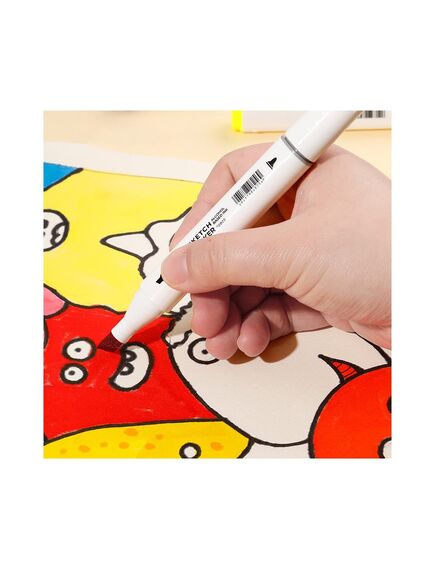 Markere sketching cu 2 capete 1 mm/7 mm, 24 culori/set, DELI-[3]