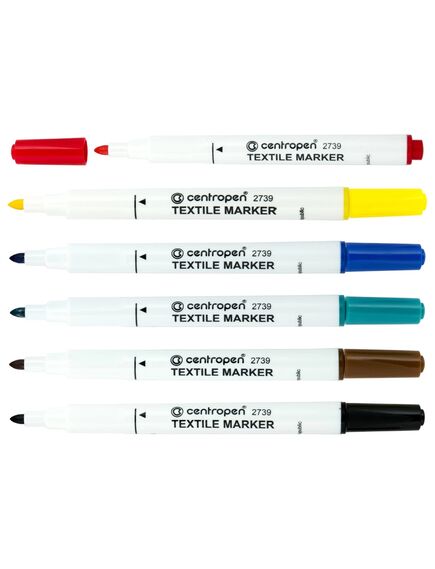 Markere pentru textile, 6 culori/set, CENTROPEN-[2]
