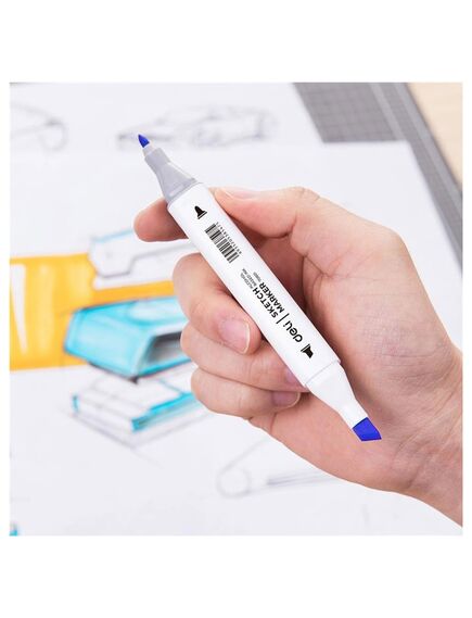 Markere sketching cu 2 capete 1 mm/7 mm, 36 culori/set, DELI-[2]