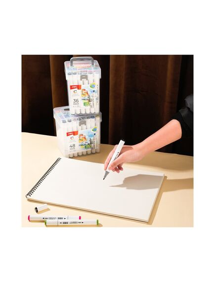 Markere sketching cu 2 capete 1 mm/7 mm, 48 culori/set, DELI-[3]