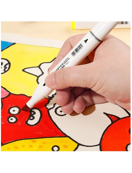 Markere sketching cu 2 capete 1 mm/7 mm, 48 culori/set, DELI-[4]