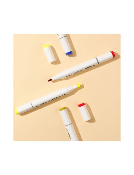 Markere sketching cu 2 capete 1 mm/7 mm, 80 culori/set, DELI-[5]
