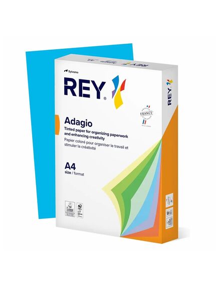 Hartie colorata A4, 80 g/mp, 500 coli/top, albastru, REY Adagio, Culoare: Albastru-[2]