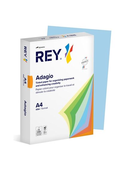 Hartie colorata A4, 80 g/mp, 500 coli/top, bleu pastel, REY Adagio, Culoare: Albastru-[2]