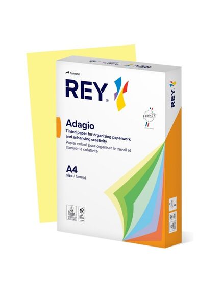 Hartie colorata A4, 80 g/mp, 500 coli/top, galben pastel, REY Adagio, Culoare: Galben-[2]
