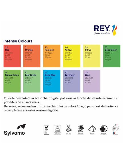 Hartie colorata A4, 80 g/mp, 500 coli/top, rosu, REY Adagio, Culoare: Rosu-[3]
