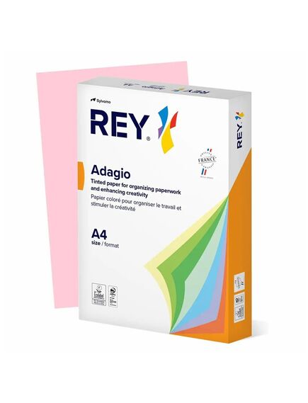 Hartie colorata A4, 80 g/mp, 500 coli/top, roz pastel, REY Adagio, Culoare: Roz-[2]
