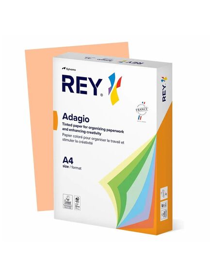 Hartie colorata A4, 80 g/mp, 500 coli/top, salmon pastel, REY Adagio, Culoare: Salmon-[2]