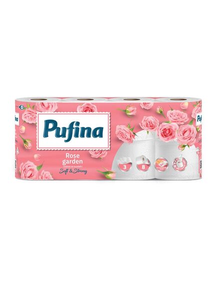 Hartie igienica parfumata PUFINA, 3 straturi, 8 role/set-[2]