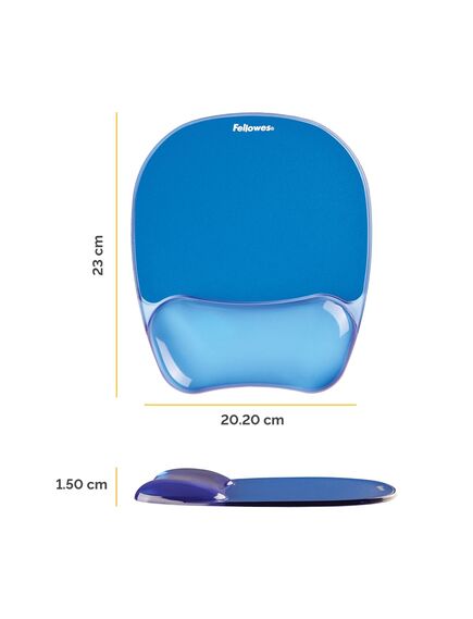 Mouse pad cu suport egonomic pentru incheieturi, albastru, FELLOWES, Culoare: Albastru-[2]