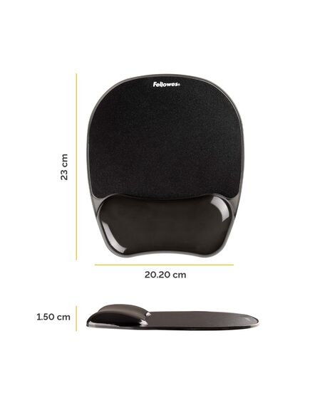 Mouse pad cu suport egonomic pentru incheieturi, negru, FELLOWES, Culoare: Negru-[2]