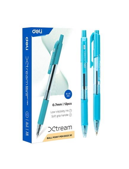 Pix cu mecanism, varf 0.7 mm, albastru, Xtream DELI, Culoare: Albastru-[2]