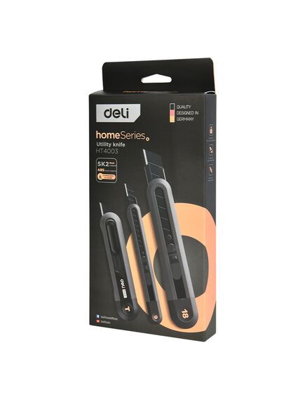 Set 3 cuttere, negru, DELI Home Series-[2]