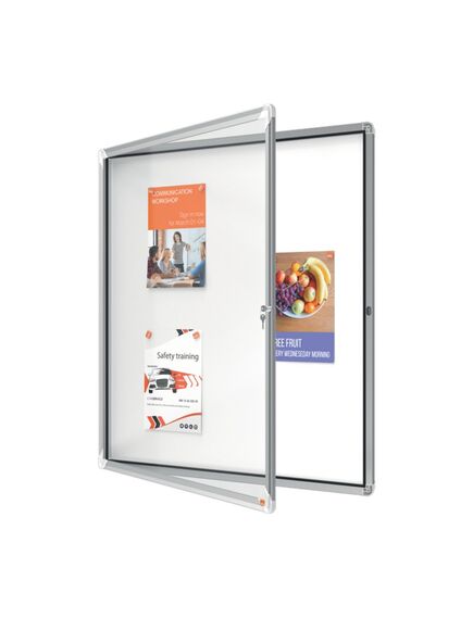 Avizier magnetic de exterior, 12 x A4, otel emailat, NOBO-[2]