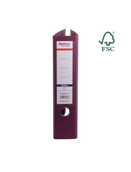 Biblioraft A4 plastifiat interior-exterior, 7.5 cm, visiniu, OPTIMA, Culoare: Visiniu-[2]