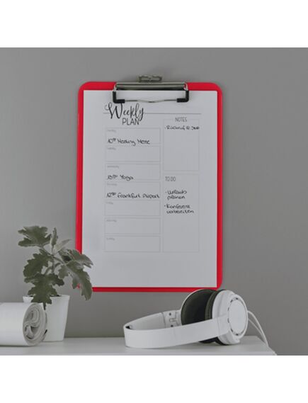 Clipboard simplu A4, rosu, WOW LEITZ, Culoare: Rosu-[2]