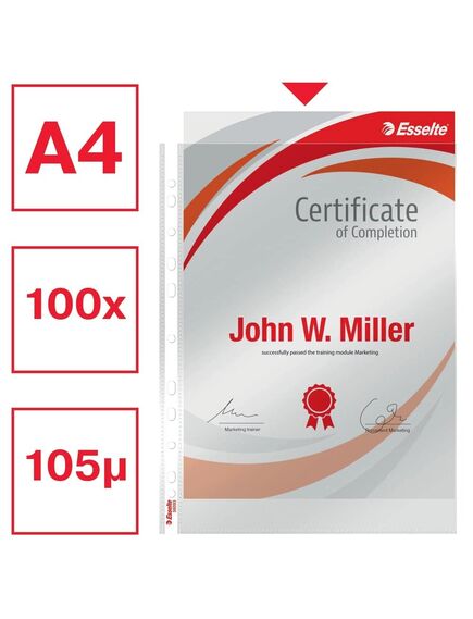 File protectie cristal, 105 microni, 100 buc/cutie ESSELTE-[3]
