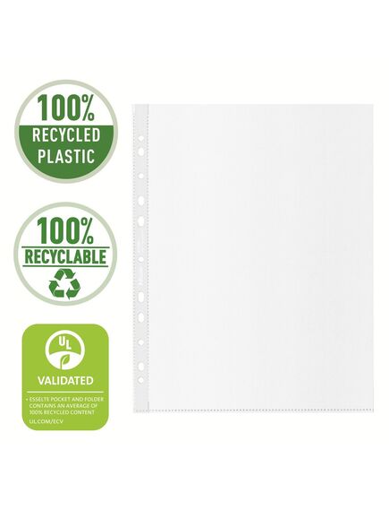 Folii protectie documente, 70 mic, ESSELTE Recycled Maxi, 50 buc/cutie-[5]