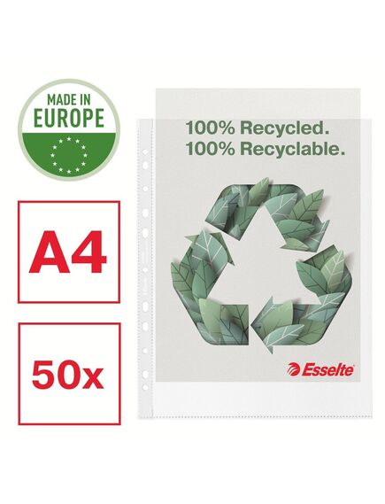 Folii protectie documente, 70 mic, ESSELTE Recycled Maxi, 50 buc/cutie-[3]
