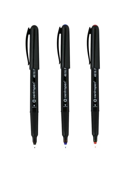 Marker pentru CD/DVD, varf 0.6 mm, negru, CENTROPEN 4616 F, Culoare: Negru-[3]