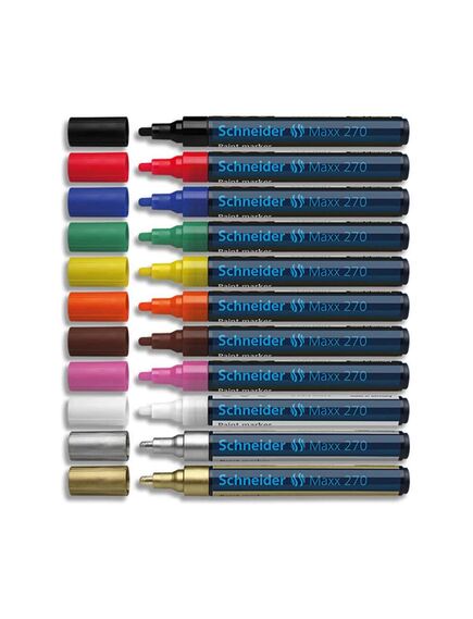 Marker cu vopsea, varf 1-3mm, alb, SCHNEIDER Maxx 270, Culoare: Alb-[5]