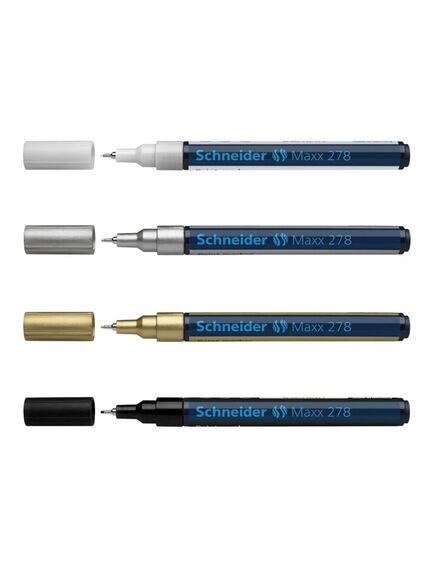 Marker cu vopsea, varf 0.8 mm, alb, SCHNEIDER Maxx 278, Culoare: Alb-[6]