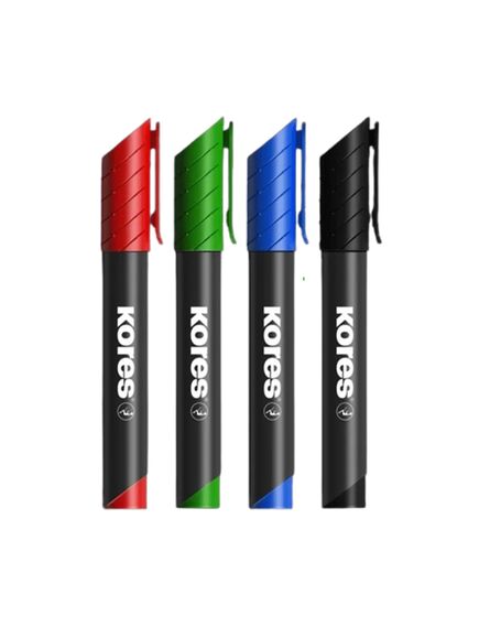 Marker permanent, varf rotund 3mm, albastru, KORES, Culoare: Albastru-[3]