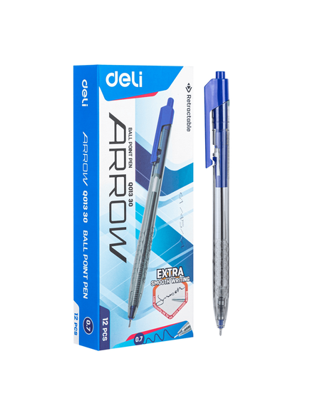 Pix cu mecanism, 0.7mm, albastru, DELI Arrow, Culoare: Albastru-[3]