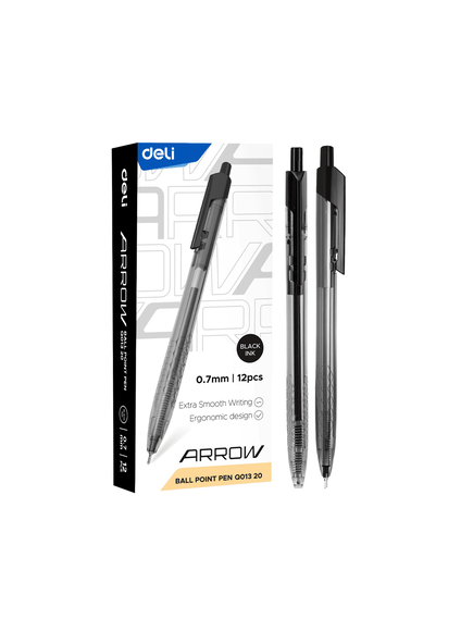 Pix cu mecanism, 0.7mm, negru, DELI Arrow, Culoare: Negru-[3]