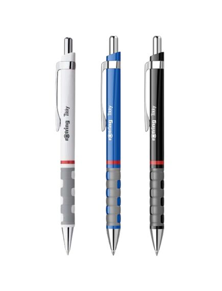 Pix cu mecanism Tikky ROTRING, alb, scriere albastra, Culoare: Alb-[2]