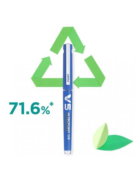 Roller cu cerneala, 0.5 mm, verde, PILOT V5 HI-TECPOINT, Culoare: Verde-[4]