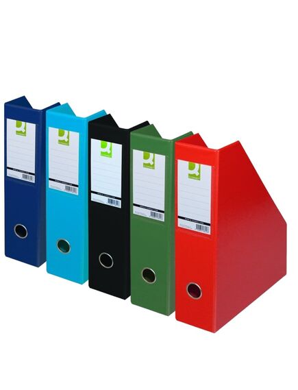 Suport reviste A4, carton plastifiat, bleumarin, Q-CONNECT, Culoare: Bleumarin-[3]