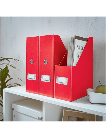 Suport vertical din carton laminat, cataloage, rosu, LEITZ WOW, Culoare: Rosu-[4]