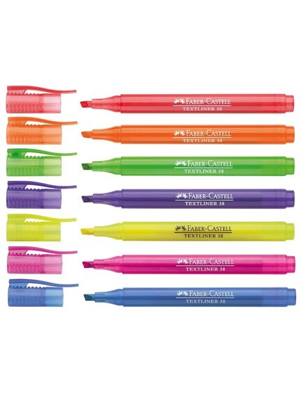 Textmarker, varf tesit 1-4 mm, galben, FABER-CASTELL 38, Culoare: Galben-[3]