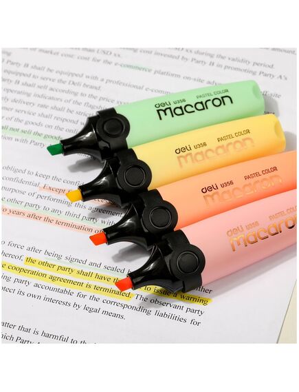 Textmarker pastel DELI Macaron, 4 buc/set-[3]