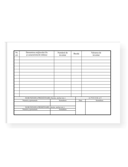 Bon de miscare a mijloacelor fixe A5, 100 file/set-[2]
