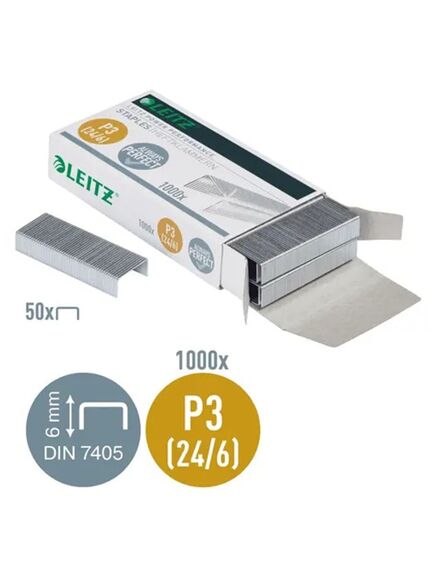 Capse 24/6, 1000 buc/cutie, LEITZ Power Performance P3-[2]