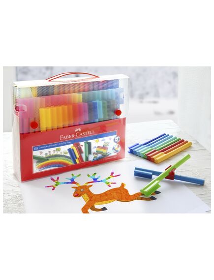 Carioci 80 culori/set, cu clip, Connector FABER-CASTELL-[3]