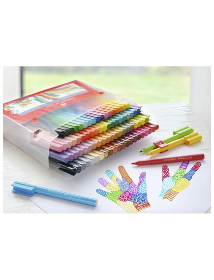 Carioci 80 culori/set, cu clip, Connector FABER-CASTELL-[2]