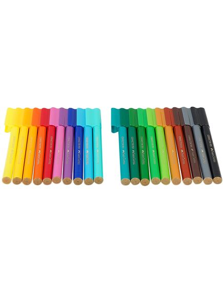 Carioci cu clip 20 culori FABER-CASTELL Connector Dinozauri-[3]