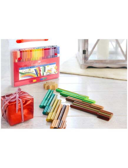 Carioci cu clip 60 culori Connector FABER-CASTELL-[3]